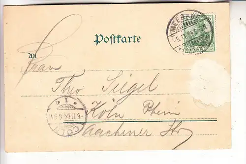 0-9612 MEERANE, Blick v. Pfarrberg, 1904, rücks. Papiermangel