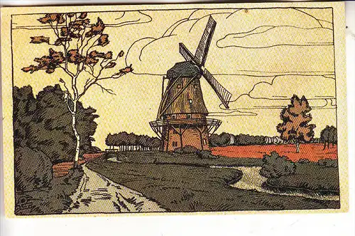 WINDMÜHLE / Mill / Molen / Moulin - Künstler-Karte, modern