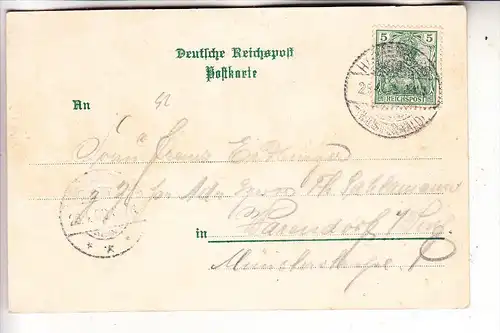 5238 HACHENBURG, Lithographie 5-teilig, Gasthof "Zur Krone", Grenzsäule, Marienstatt, color, frühe Karte