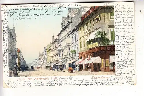 7500 KARLSRUHE, Kaiserstrasse, 1900, kl. Knick