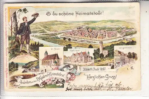 3510 HANNOVERSCH MÜNDEN, 1.Mündener Heimatfest 1897, Lithographie