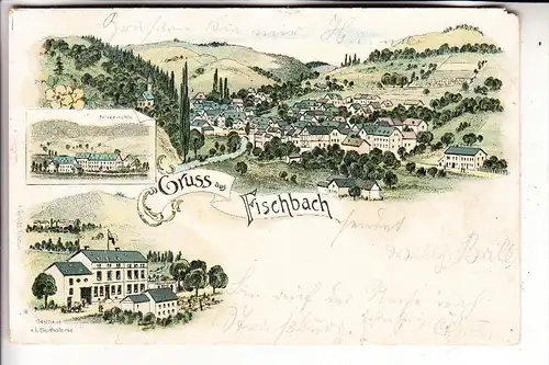 6583 HERRSTEIN - FISCHBACH, Lithographie 1897, kl. Eckmangel