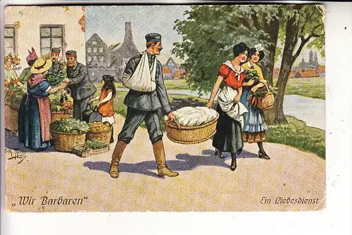 KÜNSTLER / ARTIST - ARTHUR THIELE, "Der Liebesdienst", 1917, deutsche Feldpost