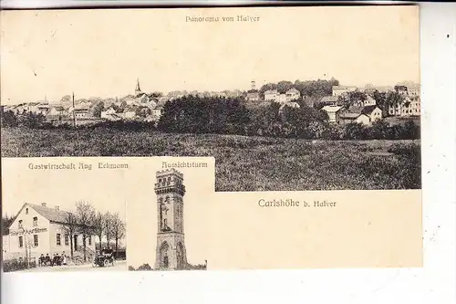 5884 HALVER, Carlshöhe, Gastwirtschaft, Aussichtsturm, Panorama, 1907