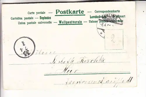 OSTERN - Frohe Ostern, Hase & Mädchen & Eiernest, 1901