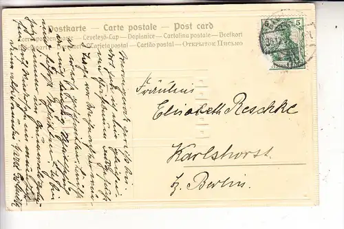 NEUJAHR - JUGENDSTIL / ART NOUVEAU - geprägt / embossed / relief