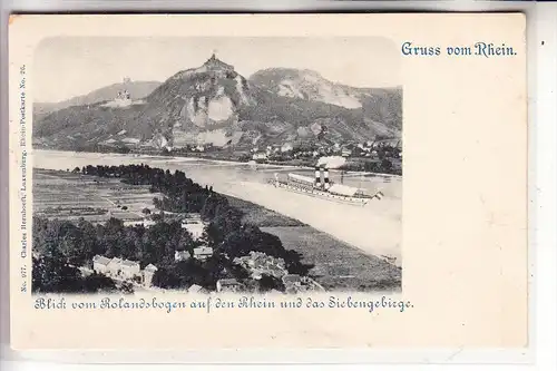 5480 REMAGEN - ROLANDSECK, Blick auf Rolandseck und Siebengebirge, ca. 1898, Bernhoeft