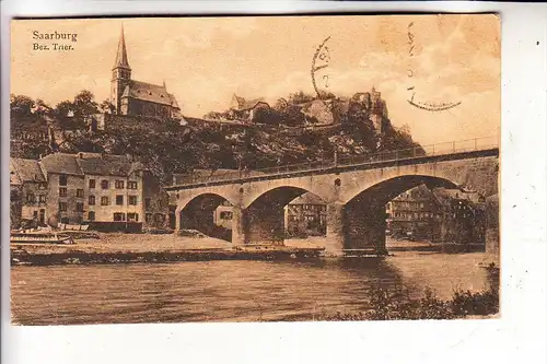 5510 SAARBURG, Ortsansicht, Brücke, 20er Jahre