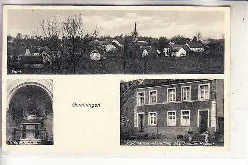 5529 GEICHLINGEN, Kolonialwarenhandlung Rossler, Landpoststempel, 1938, Brfm. entfernt