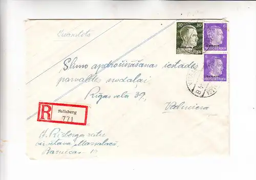 DEUTSCHE BESETZUNG OSTLAND / LETTLAND - R-Brief SALISBURG / MAZSALACA (1500 Einwohner) 5.5.1944