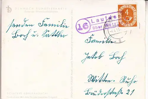 6331 SCHÖFFENGRUND - LAUFDORF, Postgeschichte, Landpoststempel 1953