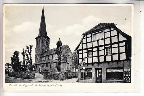 5063 OVERATH, Hauptstrasse mit Kirche, 1957