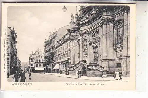 8700 WÜRZBURG, Kürschnerhof, Neumünster-Portal, ca. 1905