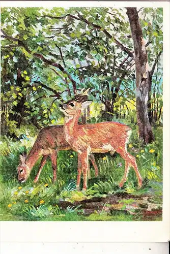 JAGD - HUNTING - JACHT - CHASSE - CACCIA - CAZA - LOWIECTWO - Künstler-Karte Rehe