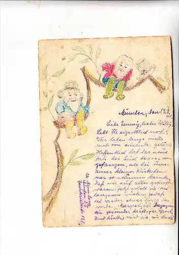 ZWERGE / Gnome / Dwarfs / Nains / Nani / Dwergen / Enanos - Handgezeichnete Karte / handpainted, 1941