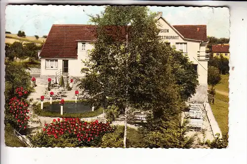 6148 HEPPENHEIM - WALD-ERLENBACH, Restaurant "Zur Rose", Landpoststempel "6149 Mitlechtern", 1963