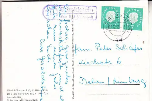 6208 BAD SCHWALBACH, Postgeschichte, Landpoststempel "16 Geroldstein über Bad Schwalbach", 1959