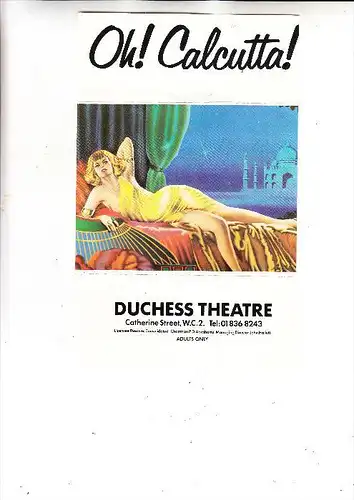 EROTIC - Werbung / Advertising - OH! CALCUTTA, Duchess Theatre, London