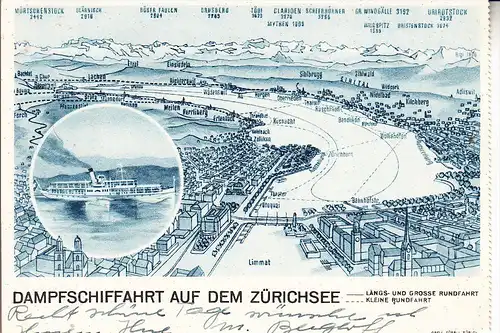 CH 8000 ZÜRICH, Dampfschiffahrt auf dem Zürichsee