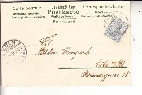 MODE - Kleidung, Liebe, Romantik, geprägr / embossed / relief, 1901