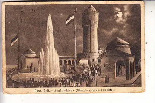 5160 DÜREN, Cölnplatz, Leuchtfontäne, deutsche Feldpost 1917