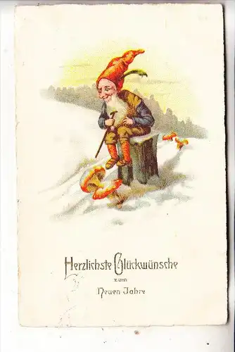 ZWERGE / Gnome / Dwarfs / Nains / Nani / Dwergen / Enanos - Künstler-Karte Zwerg & Pilze, 1925