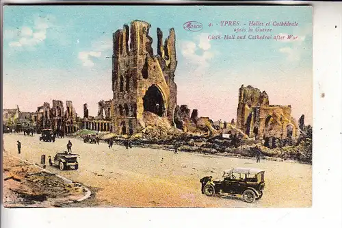 MILITÄR - 1.Weltkrieg, Zerstörungen, Ypern, zerstörte Cathedrale
