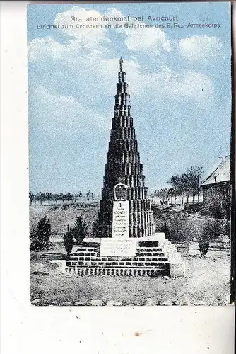 F 57810 AVRICOURT, Militär 1.Weltkrieg, Granatendenkmal, 1916