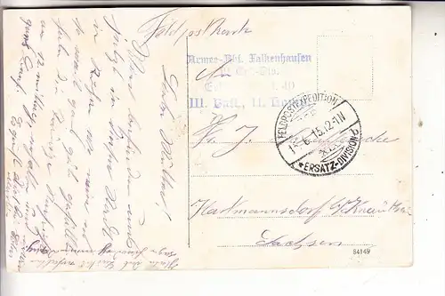 F 57790 LORQUIN / LÖRCHINGEN, Heil & Pflegeanstalt, 1915, deutsche Feldpost
