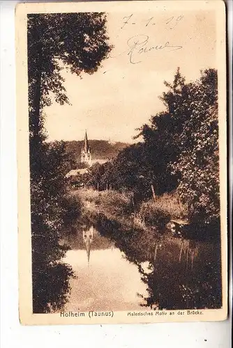 6238 HOFHEIM, Motiv an der Brücke, Kirche, 1919