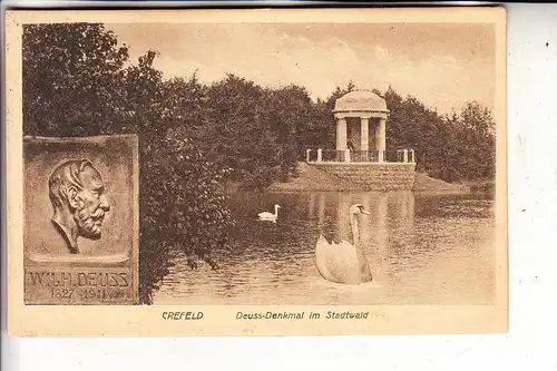 4150 KREFELD, Deuss-Denkmal im Stadtwald, 192..