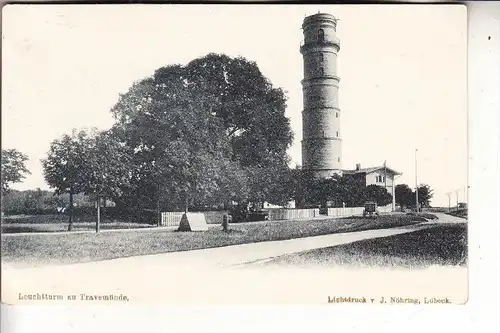 2400 LÜBECK - TRAVEMÜNDE, Leuchtturm / Fyr / Vuurtoren / Lighthouse / Le Phare, Lichtdruck, ca. 1905