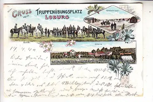 0-3272 MÖCKERN - LOBURG, Militär - Truppenübungsplatz, Dörnitz, Kavallerie, Litho, 1899, Brfm. fehlt