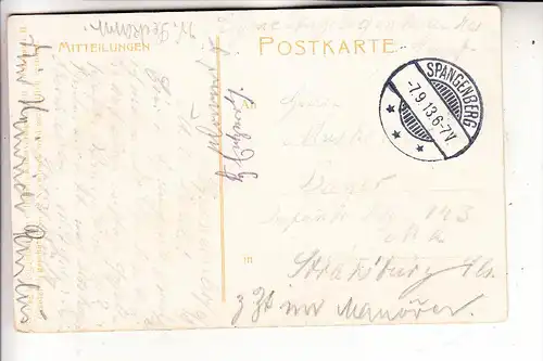 3509 SPANGENBERG, Ortsansicht, 1913, Militärl Post