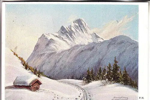 8980 OBERSTDORF, Biberkopf, Künstler-Karte P.H. Wolff, 1942