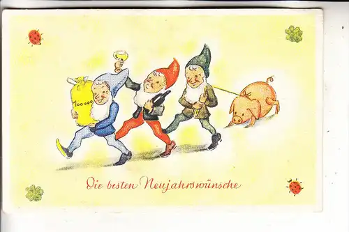 ZWERGE / Gnome / Dwarfs / Nains / Nani / Dwergen / Enanos - Zwerge / Glücksschwein / Geldsack / Wein