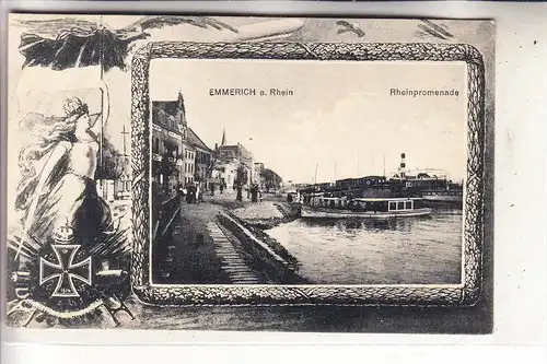 4240 EMMERICH, Rheinpromenade, Germania, Patriotica 1.Weltkrieg, 1915