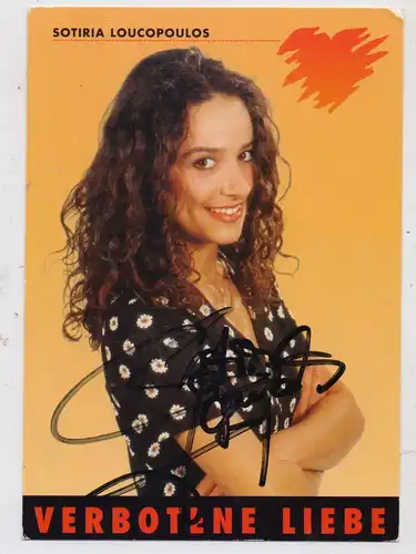 TV - Unterhaltung - "VERBOTENE LIEBE / SOTIRIA LOUCOPOULOS", Autogramm, kl. Eckfehler