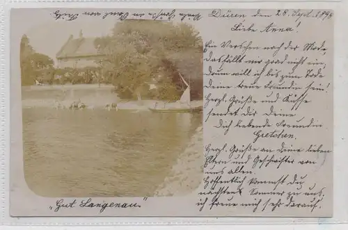 5160 DÜREN, Photo-AK "Gut Langenau", 1898