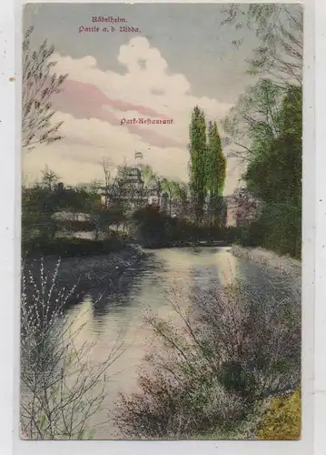 6000 FRANKFURT - RÖDELHEIM, Partie an der Nidda, Park-Restaurant, 1909