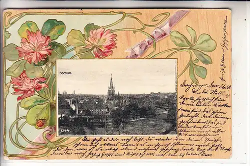 4630 BOCHUM, Panorama, dekorative Prägekarte, 1901
