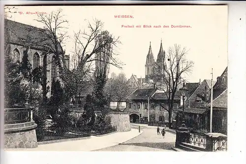 0-8250 MEISSEN, Freiheit, Blick zu den Domtürmen, 1912