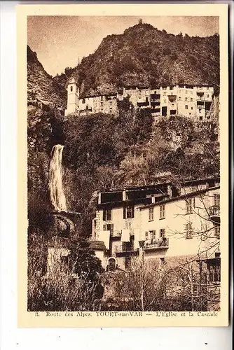 F 06710 TOUET-SUR-VAR, L'Eglise et la Cascade