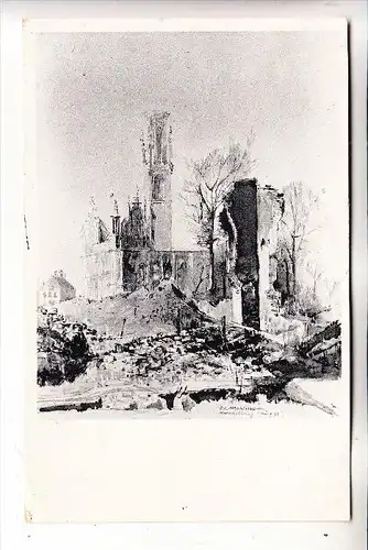 NL - ZEELAND - MIDDELBURG, 2.Weltkrieg, Zerstörungen, Zeichnung Max Mahlmann, Deutsche Feldpost, 1941