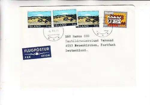 ISLAND, 1975, Flugpostbrief, Michel 434 (3) & 482 nach Deutschland