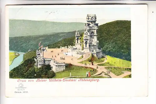 4600 DORTMUND - HOHENSYBURG, Kaiser-Wilhelm-Denkmal, 1902, Bahnpost Hagen - Betzdorf