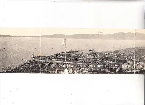 HR 51000 RIJEKA / FIUME, 3-teilige Panorama-Karte, 1903, kl. Mängel