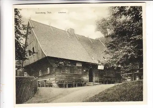 0-6400 SONNEBERG, Lutherhaus, Großformat 18,5 x 14 cm, 1912, rücks. Harmus Plüschbären-Werbung Messe Leipzig