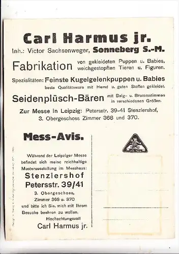 0-6400 SONNEBERG, Lutherhaus, Großformat 18,5 x 14 cm, 1912, rücks. Harmus Plüschbären-Werbung Messe Leipzig