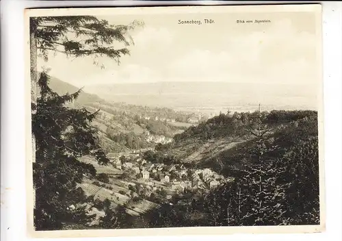 0-6400 SONNEBERG, Blick vom Jägerstein, Großformat 18,5 x 14 cm, 1912, rücks. Harmus Plüschbären-Werbung Messe Leipzig